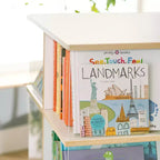 EdQ Présentoir rotatif grand format blanc : Étagère à livres à 3 niveaux pour le rangement en classe, Organisateur de livres avec étagères en acrylique pour l'organisation de l'école à la maison