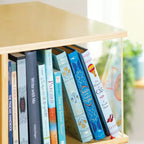 EdQ Présentoir rotatif grand format blanc : Étagère à livres à 3 niveaux pour le rangement en classe, Organisateur de livres avec étagères en acrylique pour l'organisation de l'école à la maison