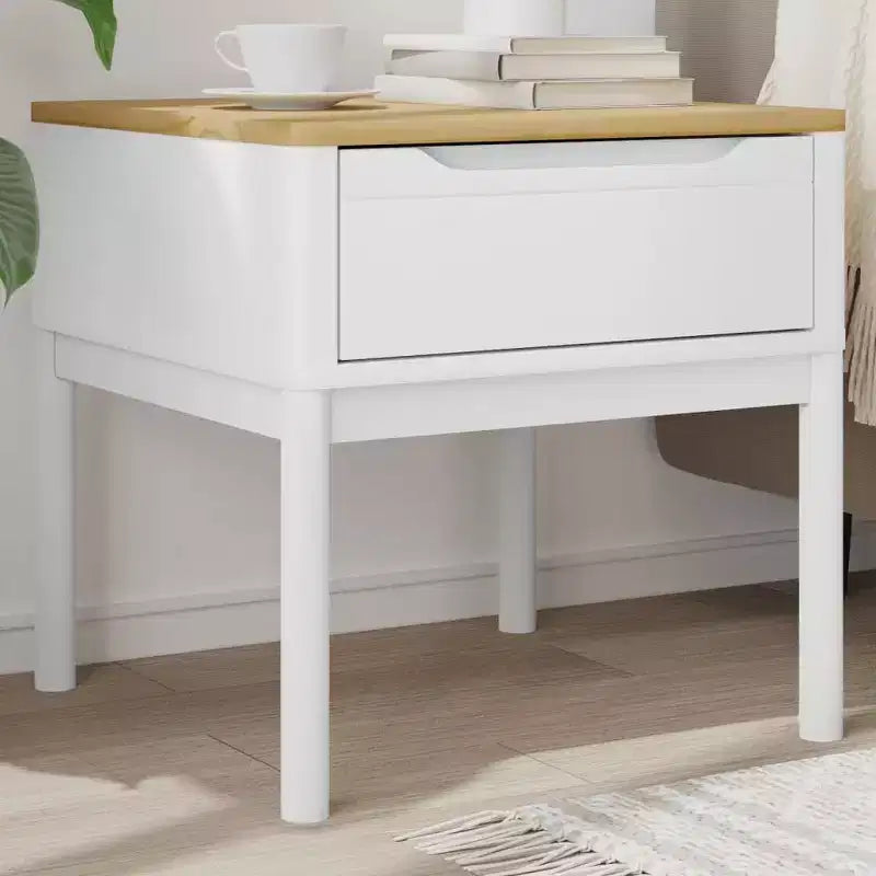vidaXL Table d'appoint avec Rangement, Table de Chevet, Meuble de Salon, Bois de Pin Massif