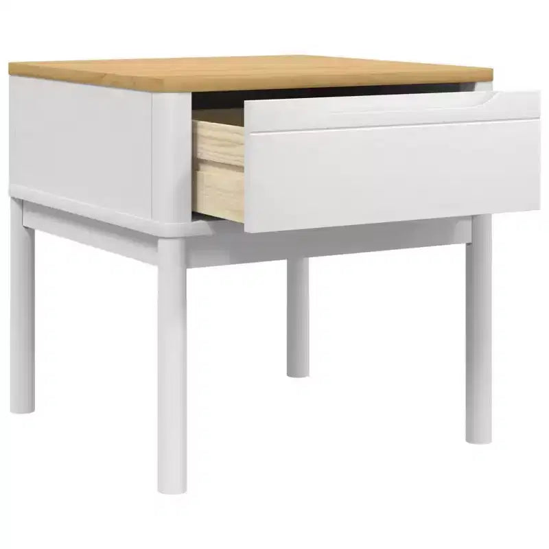 vidaXL Table d'appoint avec Rangement, Table de Chevet, Meuble de Salon, Bois de Pin Massif