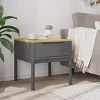vidaXL Table d'appoint avec Rangement, Table de Chevet, Meuble de Salon, Bois de Pin Massif