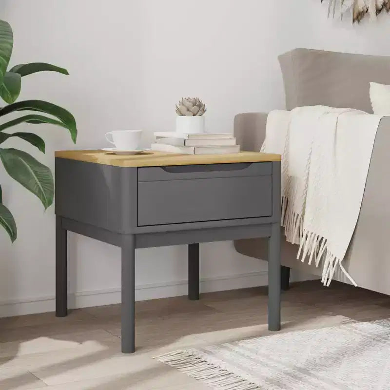 vidaXL Table d'appoint avec Rangement, Table de Chevet, Meuble de Salon, Bois de Pin Massif