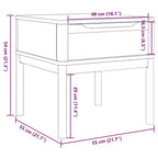 vidaXL Table d'appoint avec Rangement, Table de Chevet, Meuble de Salon, Bois de Pin Massif