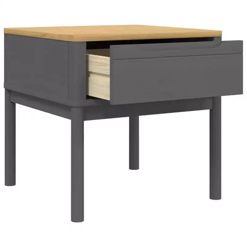 vidaXL Table d'appoint avec Rangement, Table de Chevet, Meuble de Salon, Bois de Pin Massif