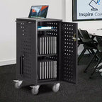 Chariot pour ordinateur portable VEVOR, chariot de charge mobile pour 20 appareils, pour écrans jusqu'à 15,6 pouces, chariot de charge mobile pour bureau et salle de classe, pour Chromebook