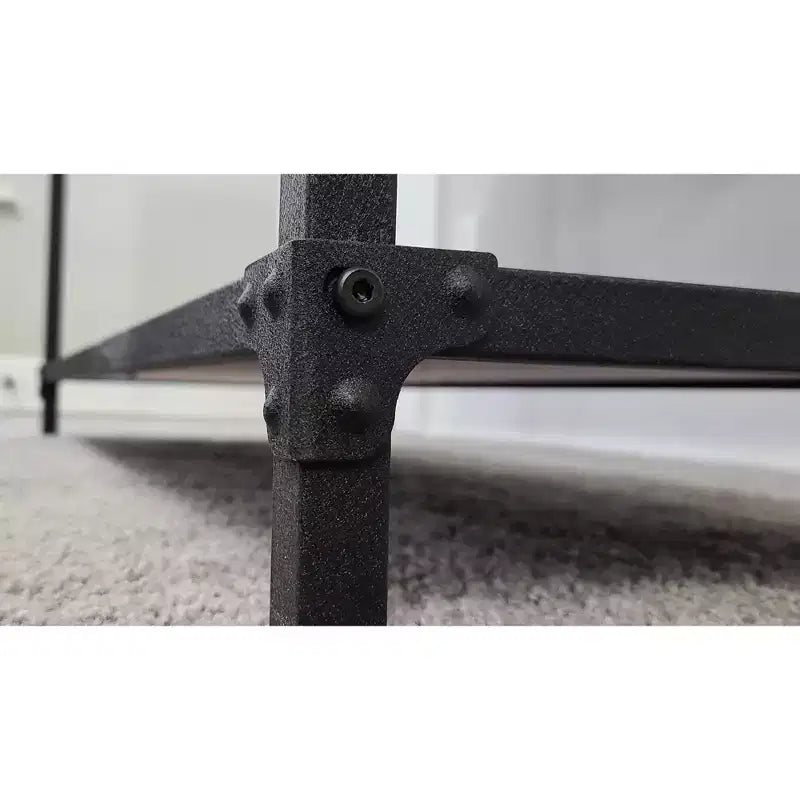 Bibliothèque à 5 étagères au design rustique eHemco avec 2 tiroirs, 174 cm, base noire
