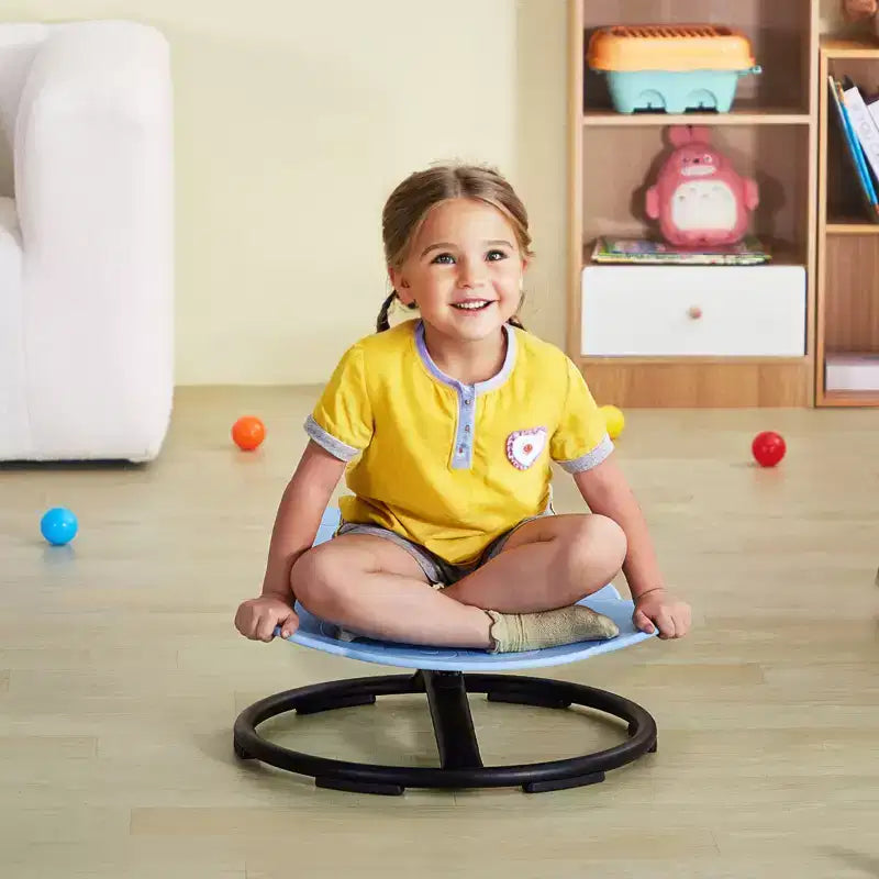 VEVOR Chaise pivotante éléphant pour enfants, capacité 100 kg, chaise tournante à 360°, chaise sensorielle pour enfants autistes avec base en métal antidérapante, bleue