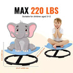 VEVOR Chaise pivotante éléphant pour enfants, capacité 100 kg, chaise tournante à 360°, chaise sensorielle pour enfants autistes avec base en métal antidérapante, bleue