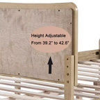 Christopher Knight Home Odila Lit plateforme bohème en bois avec tête de lit incurvée en rotin à hauteur réglable