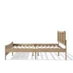 Christopher Knight Home Odila Lit plateforme bohème en bois avec tête de lit incurvée en rotin à hauteur réglable