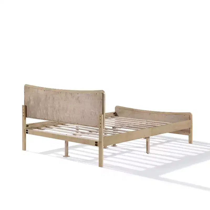 Christopher Knight Home Odila Lit plateforme bohème en bois avec tête de lit incurvée en rotin à hauteur réglable
