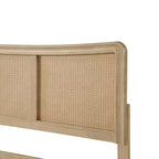 Christopher Knight Home Odila Lit plateforme bohème en bois avec tête de lit incurvée en rotin à hauteur réglable