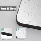 Miroir Mural de Salle de Bain Cadre Noir, Design Anti-Humidité et Anti-Bris (Horizontal/Vertical)