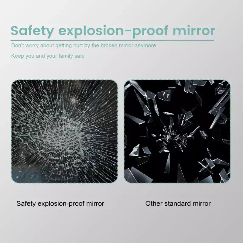 Miroir Mural de Salle de Bain Cadre Noir, Design Anti-Humidité et Anti-Bris (Horizontal/Vertical)