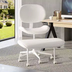 Pinmoco Chaise de bureau sans accoudoirs à pieds croisés, siège extra large, pivotant à 360°, chaise de bureau ergonomique pour la maison, le gaming et la méditation