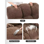Fauteuil inclinable, Fauteuil à bascule pivotant à 360° pour petits espaces, Fauteuil de crèche en tissu rembourré avec poches latérales pour salon, Cadre en acier Q235