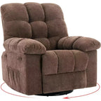 Fauteuil inclinable, Fauteuil à bascule pivotant à 360° pour petits espaces, Fauteuil de crèche en tissu rembourré avec poches latérales pour salon, Cadre en acier Q235