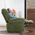 Fauteuil inclinable, Fauteuil à bascule pivotant à 360° pour petits espaces, Fauteuil de crèche en tissu rembourré avec poches latérales pour salon, Cadre en acier Q235