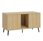 Bestier 47Meuble Cache-Litière pour Chat, Maison de Toilette pour Chat avec Tapis de Litière, Meuble TV pour Téléviseurs jusqu'à 55'' pour Salon, Chambre à Coucher
