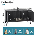 Bestier 47Meuble Cache-Litière pour Chat, Maison de Toilette pour Chat avec Tapis de Litière, Meuble TV pour Téléviseurs jusqu'à 55'' pour Salon, Chambre à Coucher