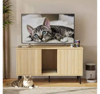 Bestier 47Hidden Cat Litter Box Enclosure Cat Washroom Furniture Cat House with Litter Mat, TV Stand for TVs up to 55''for Living Room, Bedroom