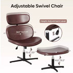 Chaise de bureau pivotante Bestier avec pouf, chaise de bureau inclinable avec dossier haut et appui-tête réglables, chaise de jeu ergonomique en PU