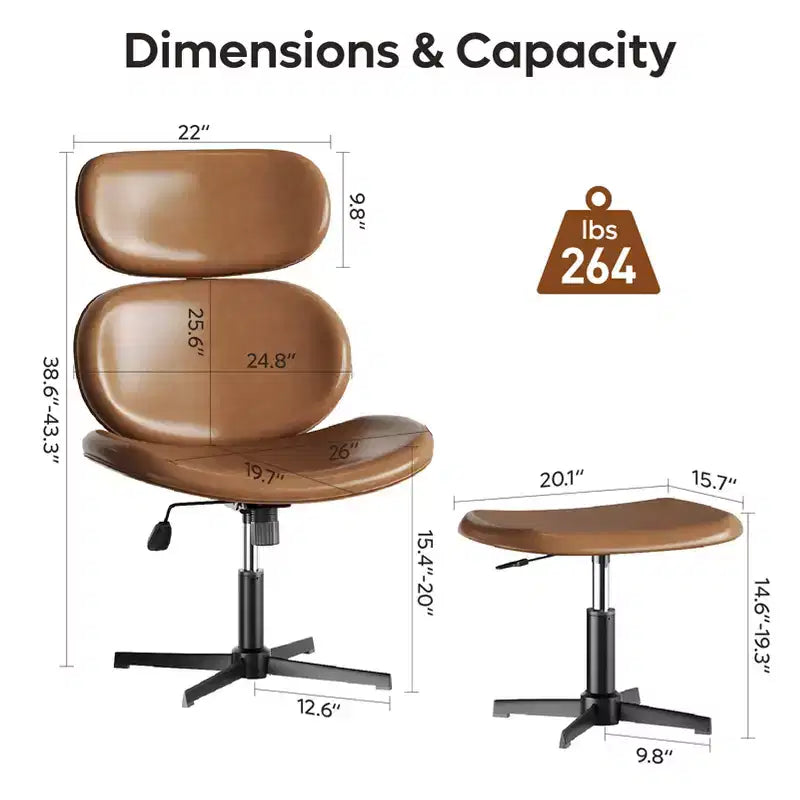 Chaise de bureau pivotante Bestier avec pouf, chaise de bureau inclinable avec dossier haut et appui-tête réglables, chaise de jeu ergonomique en PU