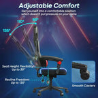 Chaise de jeu Bestier en tissu respirant avec éclairage LED RVB et accoudoirs réglables