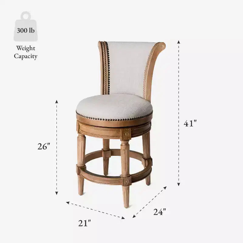 Tabourets de bar pivotants Maven Lane Pullman de hauteur comptoir avec tissu