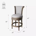 Tabourets de bar pivotants Maven Lane Pullman de hauteur comptoir avec tissu