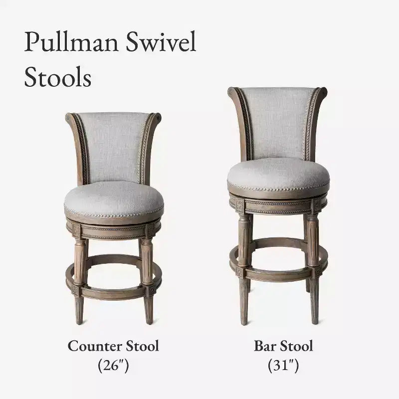 Tabourets de bar pivotants Maven Lane Pullman de hauteur comptoir avec tissu