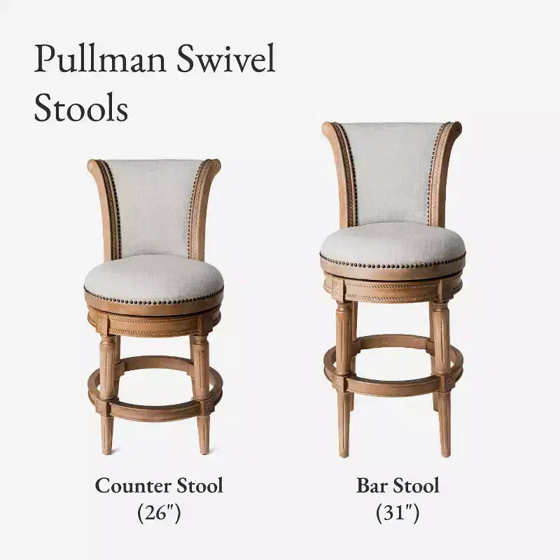Tabourets de bar pivotants Maven Lane Pullman de hauteur comptoir avec tissu