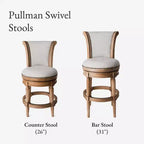 Tabourets de bar pivotants Maven Lane Pullman de hauteur comptoir avec tissu