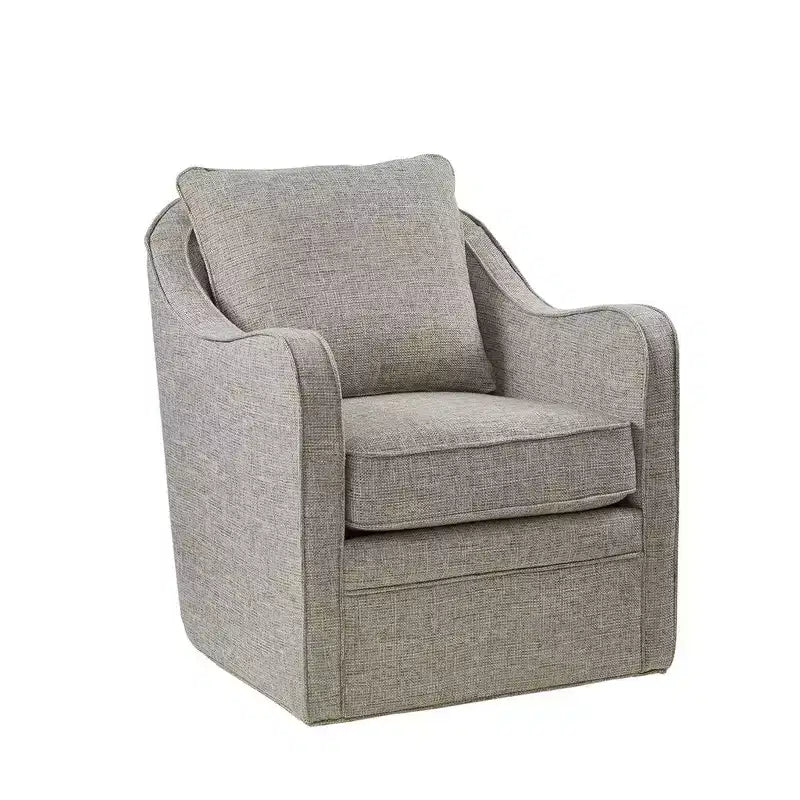 Fauteuil pivotant Akak 360 degrés avec coussin de dossier amovible Fauteuil de salon rembourré et confortable pour salon, bureau, lounge