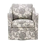 Fauteuil pivotant Akak 360 degrés avec coussin de dossier amovible Fauteuil de salon rembourré et confortable pour salon, bureau, lounge