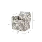 Fauteuil pivotant Akak 360 degrés avec coussin de dossier amovible Fauteuil de salon rembourré et confortable pour salon, bureau, lounge