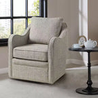 Fauteuil pivotant Akak 360 degrés avec coussin de dossier amovible Fauteuil de salon rembourré et confortable pour salon, bureau, lounge