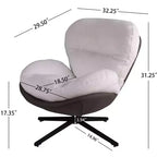 Fauteuil d'appoint Okak, Chaise de bureau pivotante moderne, Chaise moderne en chenille avec similicuir et piètement en métal, Fauteuil d'appoint pour petits espaces