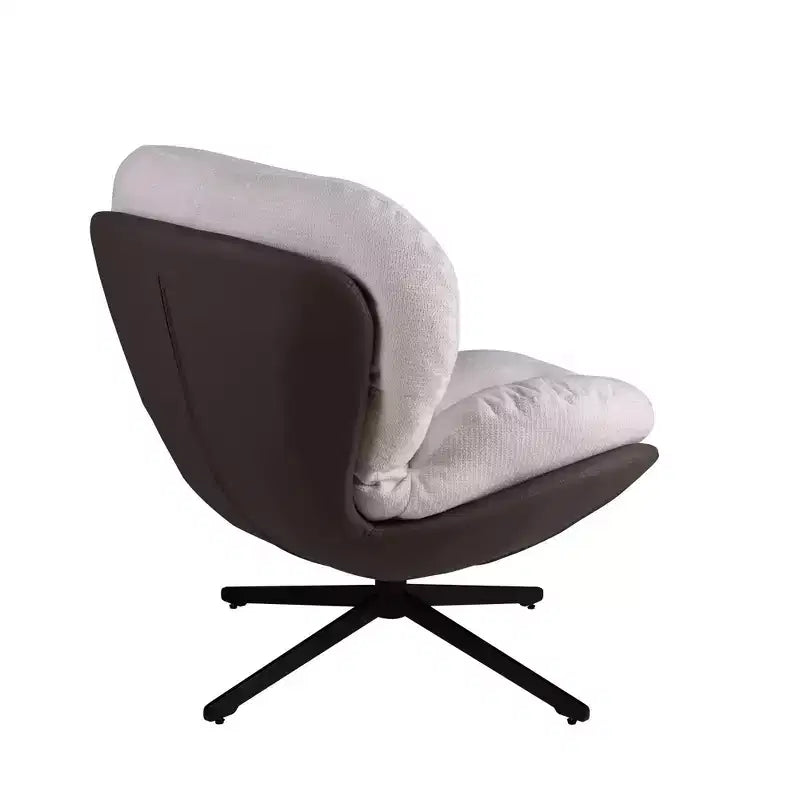 Fauteuil d'appoint Okak, Chaise de bureau pivotante moderne, Chaise moderne en chenille avec similicuir et piètement en métal, Fauteuil d'appoint pour petits espaces