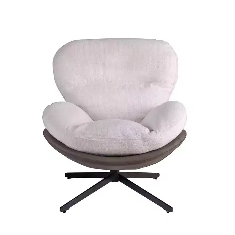 Fauteuil d'appoint Okak, Chaise de bureau pivotante moderne, Chaise moderne en chenille avec similicuir et piètement en métal, Fauteuil d'appoint pour petits espaces
