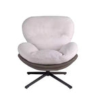 Fauteuil d'appoint Okak, Chaise de bureau pivotante moderne, Chaise moderne en chenille avec similicuir et piètement en métal, Fauteuil d'appoint pour petits espaces