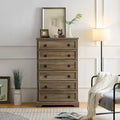 Commode moderne à 6 tiroirs, commodes pour chambre à coucher, chiffonnier haut, organisateurs et rangement de placard pour vêtements - Poignée facile à tirer