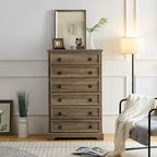 Commode moderne à 6 tiroirs, commodes pour chambre à coucher, chiffonnier haut, organisateurs et rangement de placard pour vêtements - Poignée facile à tirer