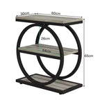 MAYEERTY Table d'appoint de canapé industrielle à 3 niveaux, design fin, usage domestique multifonctionnel