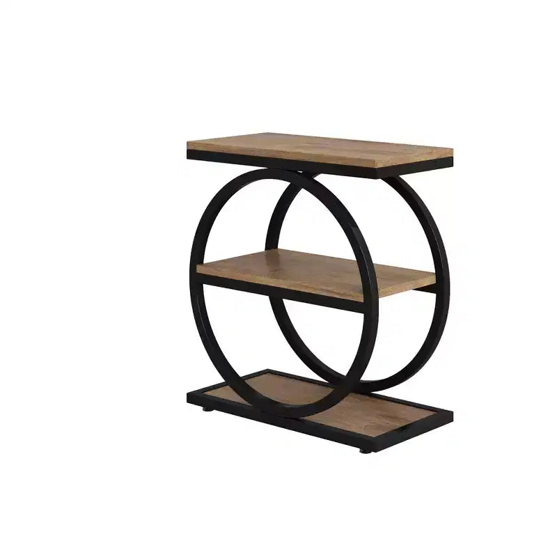 MAYEERTY Table d'appoint de canapé industrielle à 3 niveaux, design fin, usage domestique multifonctionnel