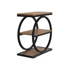 MAYEERTY Table d'appoint de canapé industrielle à 3 niveaux, design fin, usage domestique multifonctionnel