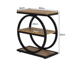 MAYEERTY Table d'appoint de canapé industrielle à 3 niveaux, design fin, usage domestique multifonctionnel