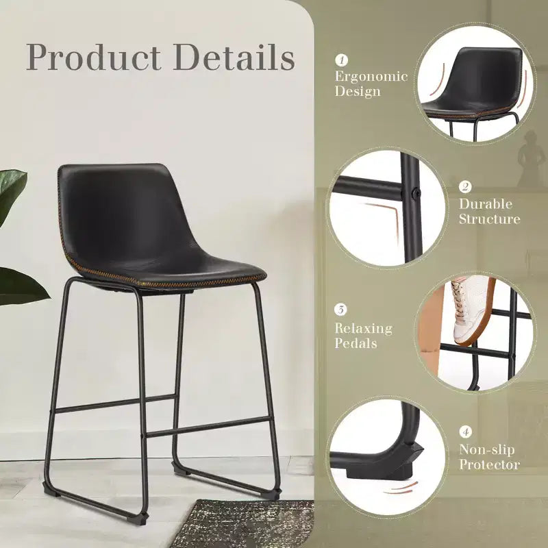 Tabourets de bar MAYEERTY - Chaises de salle à manger sans accoudoirs pour la maison, le bureau et la cuisine
