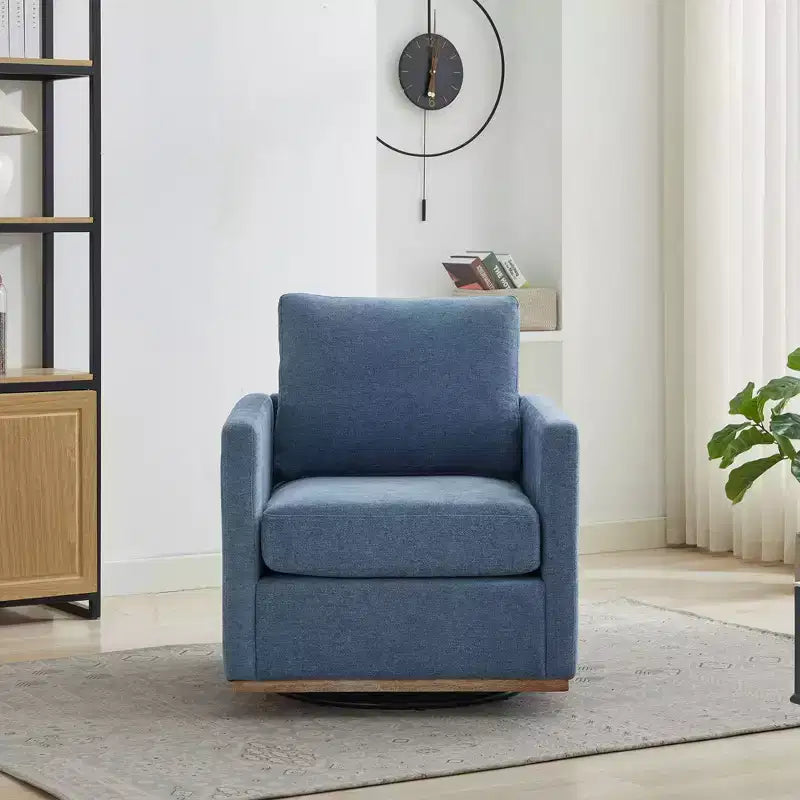 Fauteuil d'appoint moderne pivotant à 360° Okak, fauteuil d'appoint carré rembourré de 78 cm de large et canapé-lit simple confortable, fauteuil de salon.