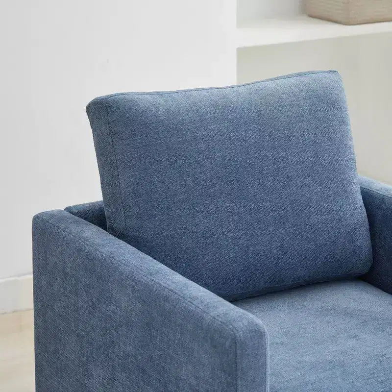 Fauteuil d'appoint moderne pivotant à 360° Okak, fauteuil d'appoint carré rembourré de 78 cm de large et canapé-lit simple confortable, fauteuil de salon.